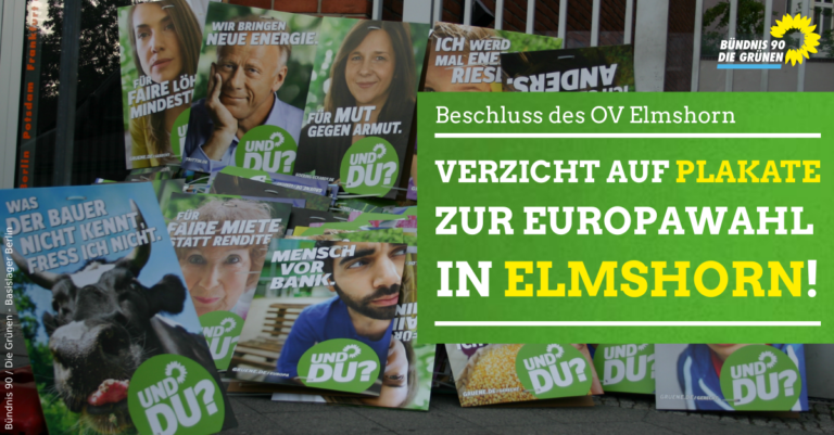 Grüne verzichten auf Plakate zur Europawahl in Elmshorn