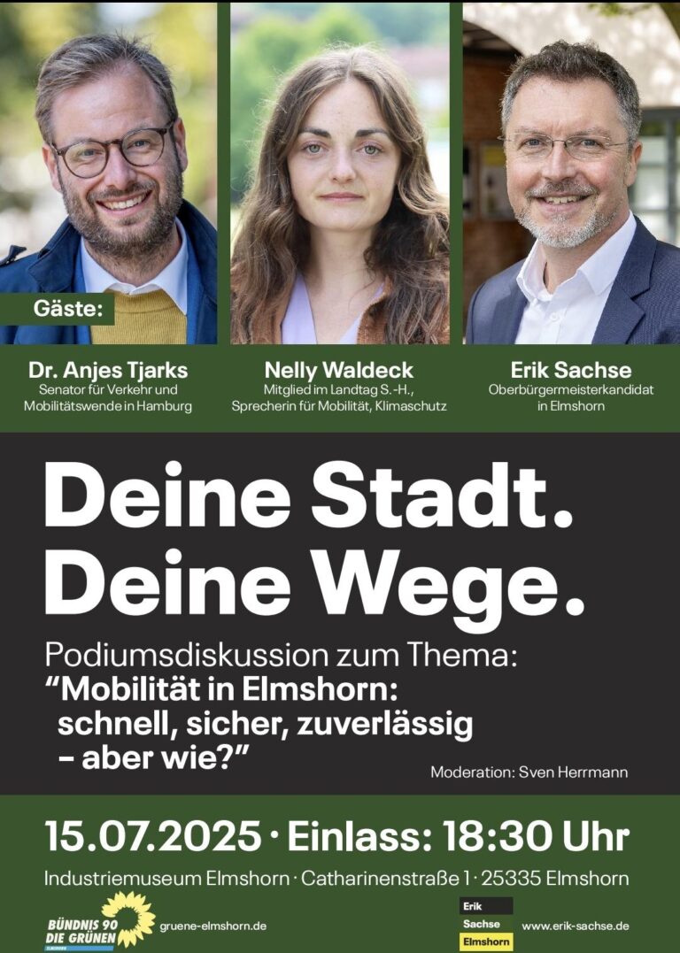 Deine Stadt. Deine Wege. Podiumsdiskussion zum Thema Mobilität am 15.07.2025.